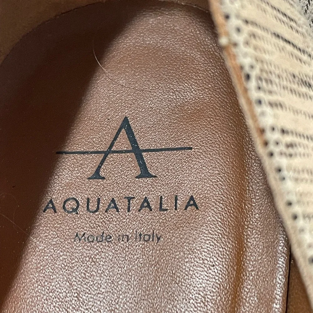 Aquatalia Pasha Stripped Block Heeled Pump